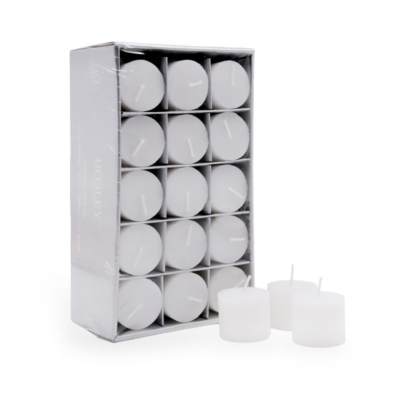 Hosley Set of 144 Unscented White Votive Candles â€“ Bulk Pack, Clean-Burning, Long-Lasting 10-12 Hour Burn Time â€“ Ideal for Weddings, Home DÃ©cor, Spa, and Events - Image 2